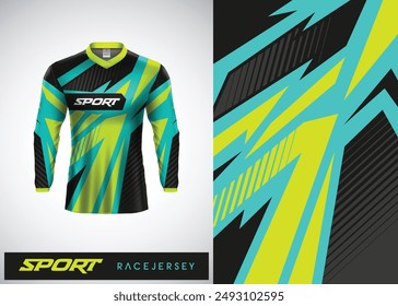 Long sleeve t shirt sports racing abstract texture jersey design for race, soccer, gaming, motocross, cycling,