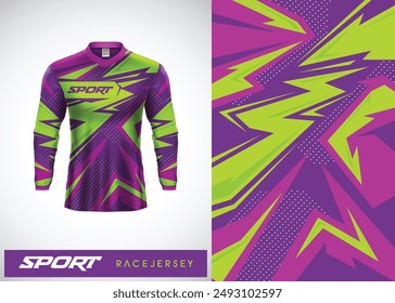 Long sleeve t shirt sports racing abstract texture jersey design for race, soccer, gaming, motocross, cycling,