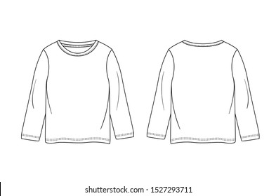 Long Sleeve T Shirt Template Boys Stock Vector (Royalty Free) 1527293711