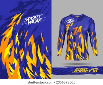 Long sleeve t shirt template for extreme sports background racing jersey design, soccer jersey