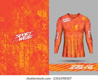 Long sleeve t shirt template for extreme sports background racing jersey design, soccer jersey