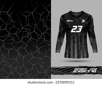 Long sleeve t shirt template for extreme sports background racing motocross jersey design, soccer, volley ball, cycling