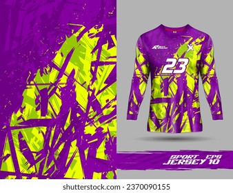 Long sleeve t shirt template for extreme sports background racing motocross jersey design, soccer, volley ball, cycling