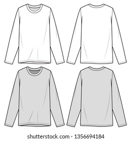 LONG SLEEVE TEE fashion flat sketch template