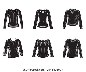 long sleeve top sketch icon silhouette vector illustration
