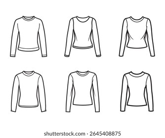 long sleeve top sketch line art vector illustration
