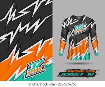 Long sleeve Tshirt abstract grunge background for extreme sport jersey team, motocross, car racing, cycling, fishing, diving, leggings, football, gaming