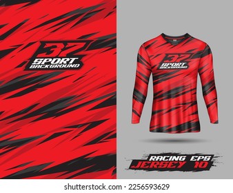 Long sleeve Tshirt abstract grunge background for extreme sport jersey team, motocross, car racing, cycling, fishing, diving, leggings, football, gaming