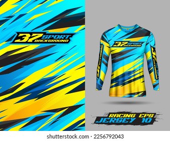Long sleeve Tshirt abstract grunge background for extreme sport jersey team, motocross, car racing, cycling, fishing, diving, leggings, football, gaming
