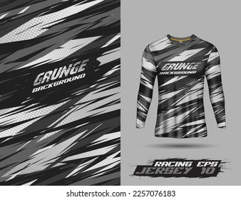 Long sleeve Tshirt abstract grunge background for extreme sport jersey team, motocross, car racing, cycling, fishing, diving, leggings, football, gaming