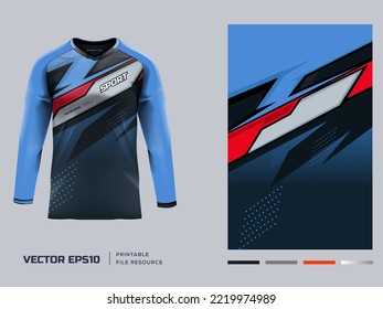 Diseño de camisetas de manga larga. Motocicleta, camionetas de montaña. Formato de los pasos de diseño imprimible 10.