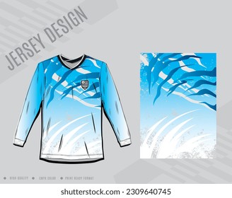 Long sleeve t-shirt design template, Motorcycle racing jersey mockup. unique motocross uniform front ad back view