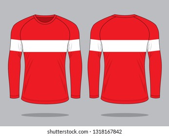 Long Sleeve T-shirt Design Vector
(Red / White)