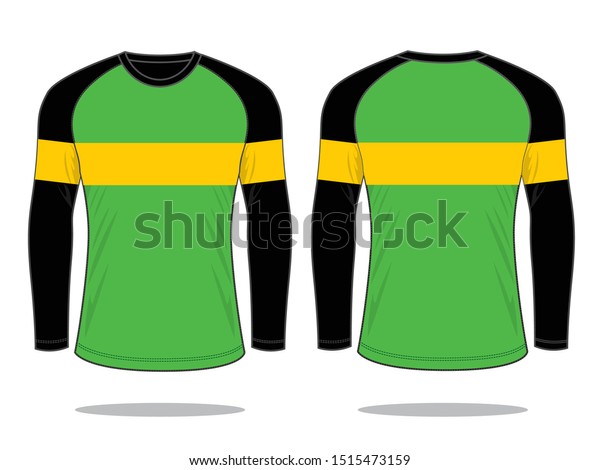 Long Sleeve Tshirt Design Vector Green 