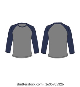 Long Sleeve T-Shirt Free Vector Art, Long Sleeve T-Shirt Navy Grey 