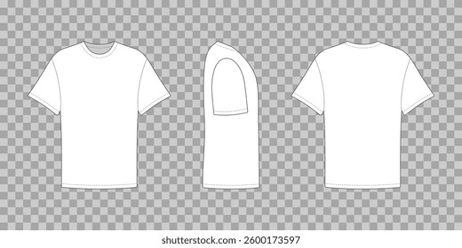 Long sleeve tshirt front and side back view. Casual sports shirt unisex for everyday wear and sports