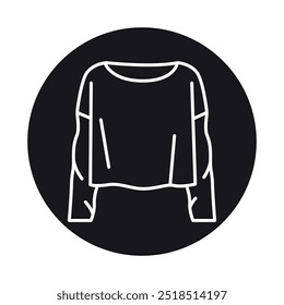 Long Sleeve T-Shirt line black icon. Sign for web page, mobile app, button, logo. Vector isolated button. Editable stroke.