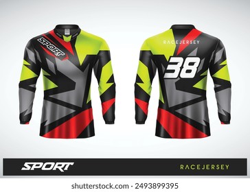 Long sleeve tshirt racing sports abstract jersey design for race, soccer, gaming, motocross, cycling