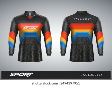 Long sleeve tshirt racing sports abstract jersey design for race, soccer, gaming, motocross, cycling