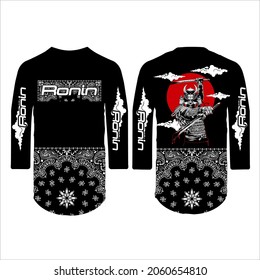 la camiseta de manga larga de samurai ronin es buena para el diseño de camisetas de manga larga