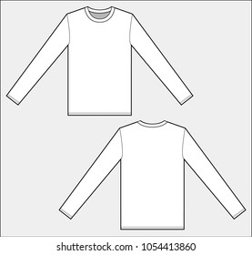 long sleeve T-shirt set vector illustration flat sketches template