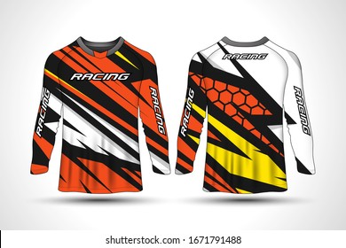 Long Sleeve Tshirt Sport Motorcycle Motocross Stock Vector (Royalty ...