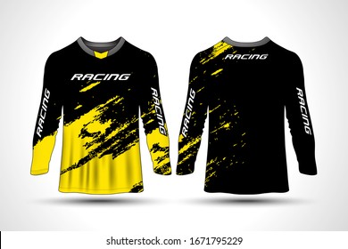 Moto deportivo de manga larga en pantalones, camiseta motocross.