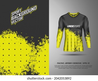 Long sleeve tshirt sports design for racing, jersey, cycling, football, gaming, motocross