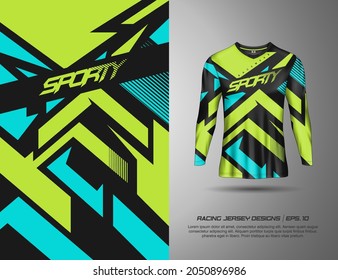 Long sleeve tshirt sports design for racing, jersey, cycling, football, gaming, motocross