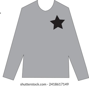 long sleeve tshirt with star shape design
