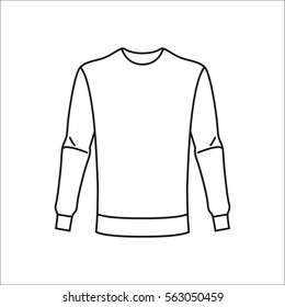 Long sleeve t-shirt symbol simple line icon on background