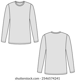 Long sleeve t-shirt vector illustration. T-shirt template	
