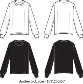 
Long Sleeve T-shirt vector template