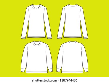 Long sleeve T-shirts, Raglan sleeve T-shirt - Vector Illustration
