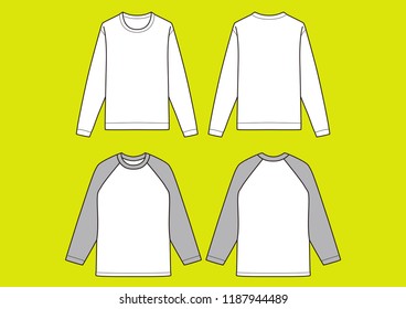 Long sleeve T-shirts, Raglan sleeve T-shirt - Vector Illustration