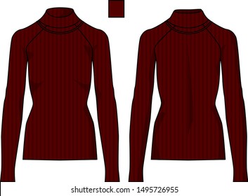 long sleeve turtle for women vector template pattern