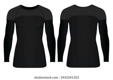 Long sleeve two color t shirt. vector illustration