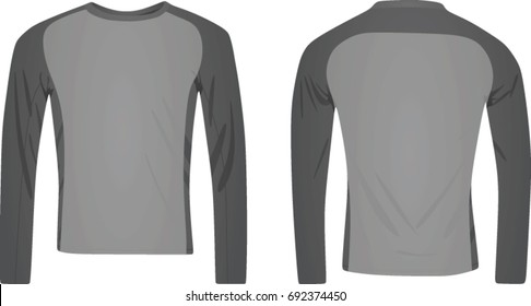 Long Sleeve Two Color T Shirt. Vector Illustration