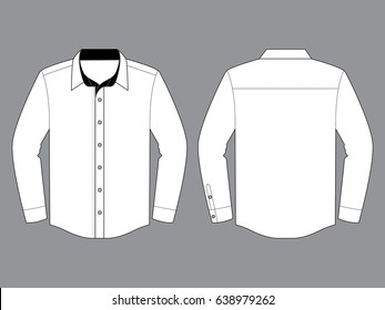 Long Sleeve Uniform Shirt Whiteblack Vector Stock Vector (Royalty Free ...