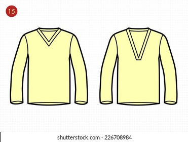 Long Sleeve V-neck, deep long sleeve v-neck