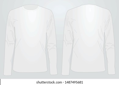 Long sleeve white t shirt. vector illustration