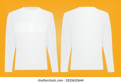 Long sleeve white t shirt. vector