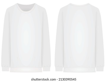 Long sleeve white t shirt. vector illustration