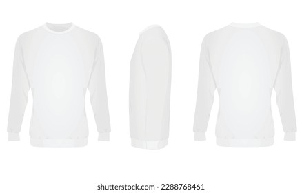 Long sleeve white t shirt. vector illustration