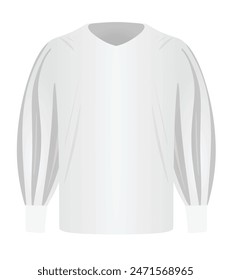 Long sleeve white t shirt. vector illustration