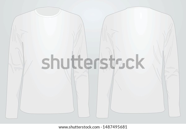Long Sleeve White T Shirt Vector Stock Vector (Royalty Free) 1487495681 ...