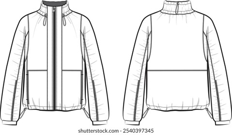 Eine lange Ärmel Windbreaker Jacke