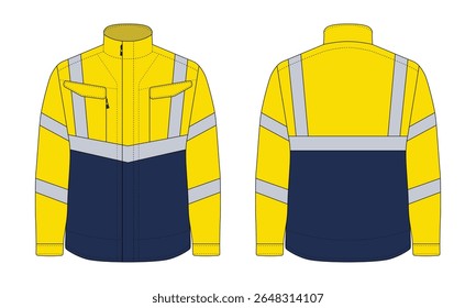 Long sleeve work safety clothing mockup
