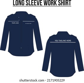 Long Sleeve Work Shirt Blue