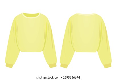 Long sleeve yellow blouse. vector illustration